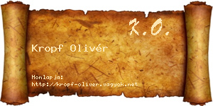 Kropf Olivér névjegykártya