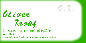 oliver kropf business card